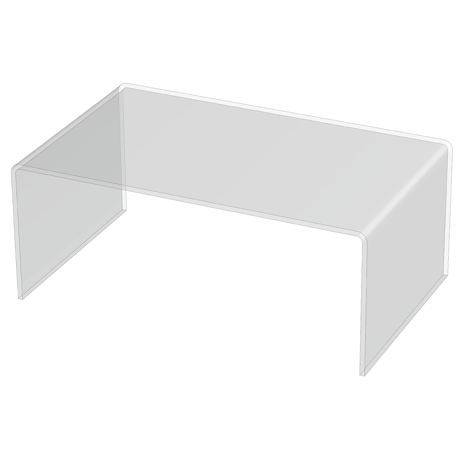 3R W Design Clear Acrylic Display Risers- Premium Shelf Riser Display Stands and Plinths - Hoverstand- Made in UK (6mm-thick-50cm-30cm-20cm, Max Load 7kg)