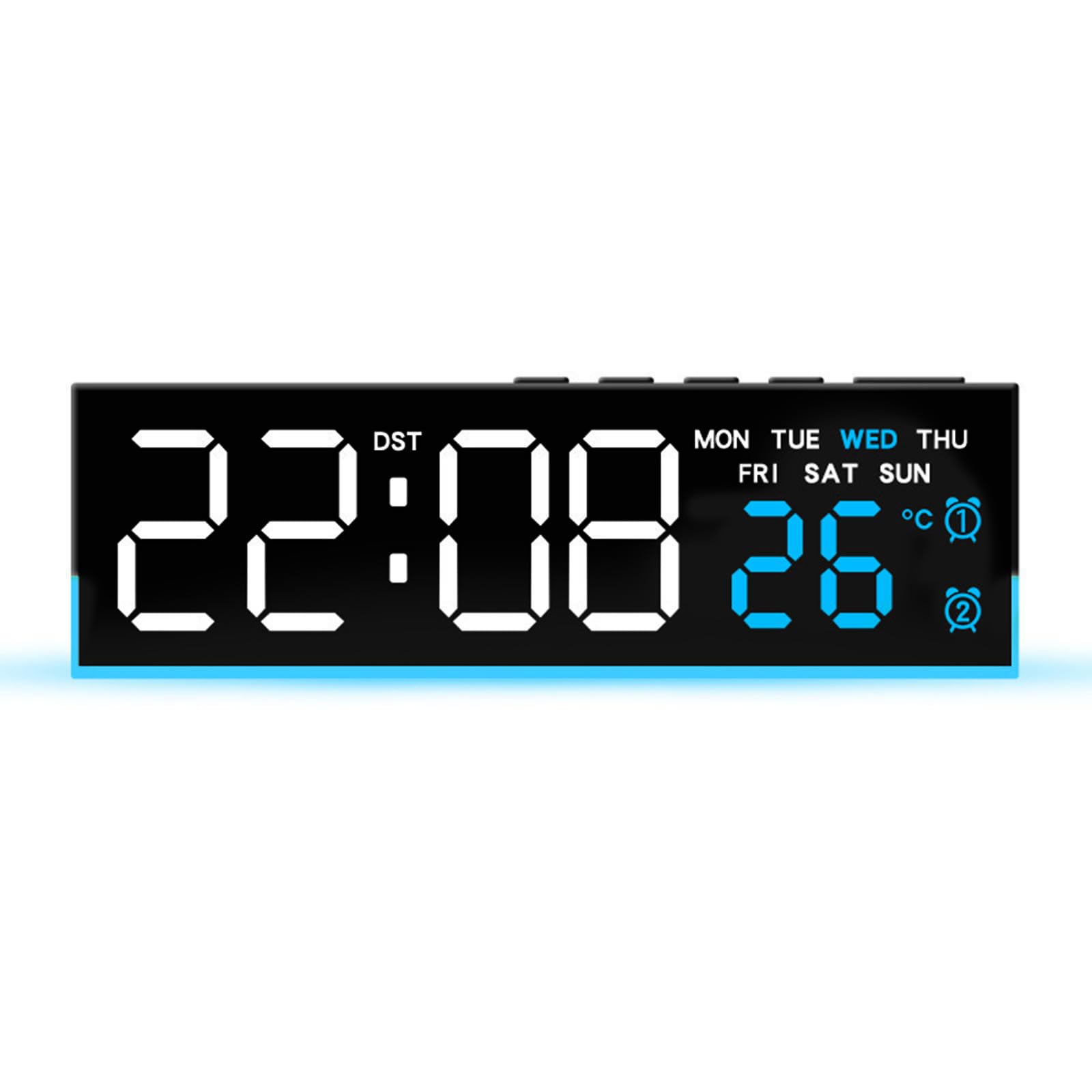 HDOYTXXM Alarm Clocks Bedroom Digital Desk Clock for Bedside Nightstand Digital Alarms with Day of Week Temperature Alarm for Bedroom
