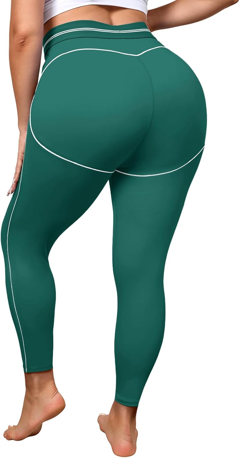 Aoysky Womens Plus Size Buttery Soft Leggings 25'' High Waisted Workout Running Gym Athletic Yoga Pants