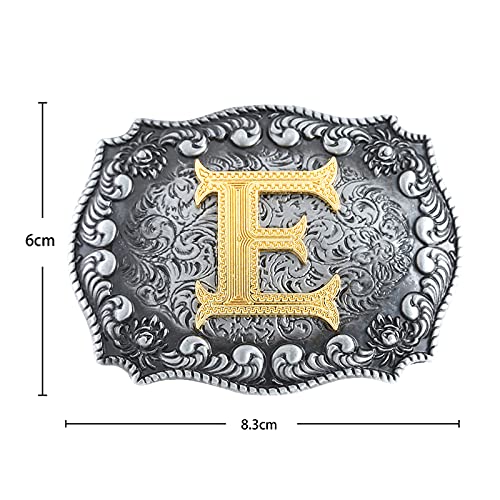 Image of HUABOLA CALYN Belt Buckle Men, Western Cowboy Rodeo Small Alphabet Letter ABCDMRJ to Z Initial Belt Buckles for Women