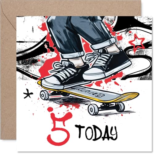 Stuff4 �V�ѐS�̂���5�΂̒a�����J�[�h - Kickflip into Being 5 - ��_�ȐF�̃X�P�[�g�{�[�h�X�^�[�f�U�C�� - �a�����̃G�l���M�[�����Ă��܂� - 5.7�C���`�̐����`�A�����t��