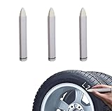 ZhangyiHot 3 Pcs Car Paint Marker, Car Tire Crayon Marker, Anti-Scratch Tire Marker Pens for Wood Portable Paint Pen, Tire Chalk Stick, and Metal, and Daubers Painting（White）