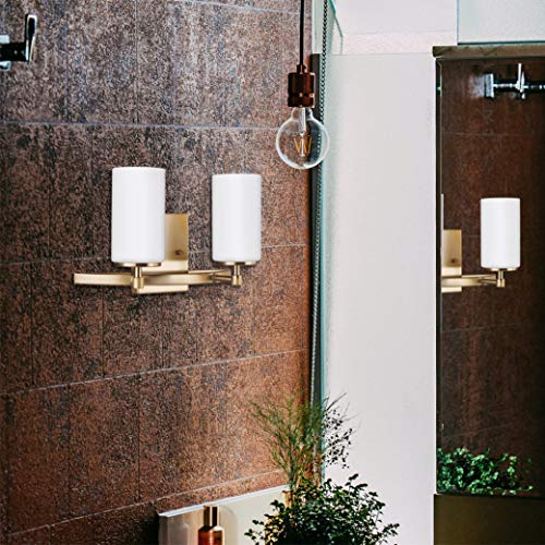 Image of Generation Lighting 4424602-848 Alturas Two - Light Wall /Bath Vanity Style Fixture, Satin Brass, 100 Total Watts, 9.062 Inch Height, 13.56 Inch Wide, Steel Construction