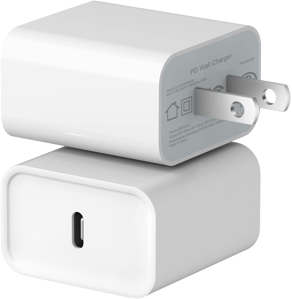 USB C Charger Block,2Pack PD 20W Fast Charger Block USB C Charger Adapter Compatible with iPhone 16 15 14 13 12 11 Pro Max/Mini/Plus/iPad/iPad mini/XR/Galaxy, Pixel 9/8/7/6, Android