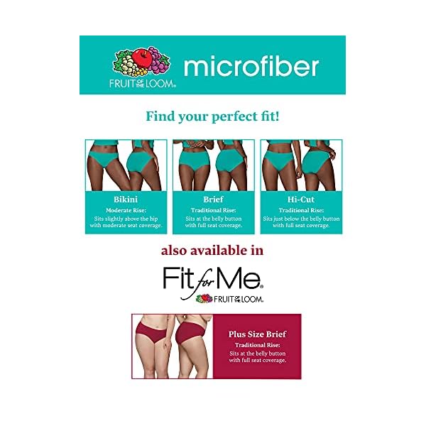 Fruit of the Loom Women's 6pk Microfiber Hi-Cut, Assorted, 7