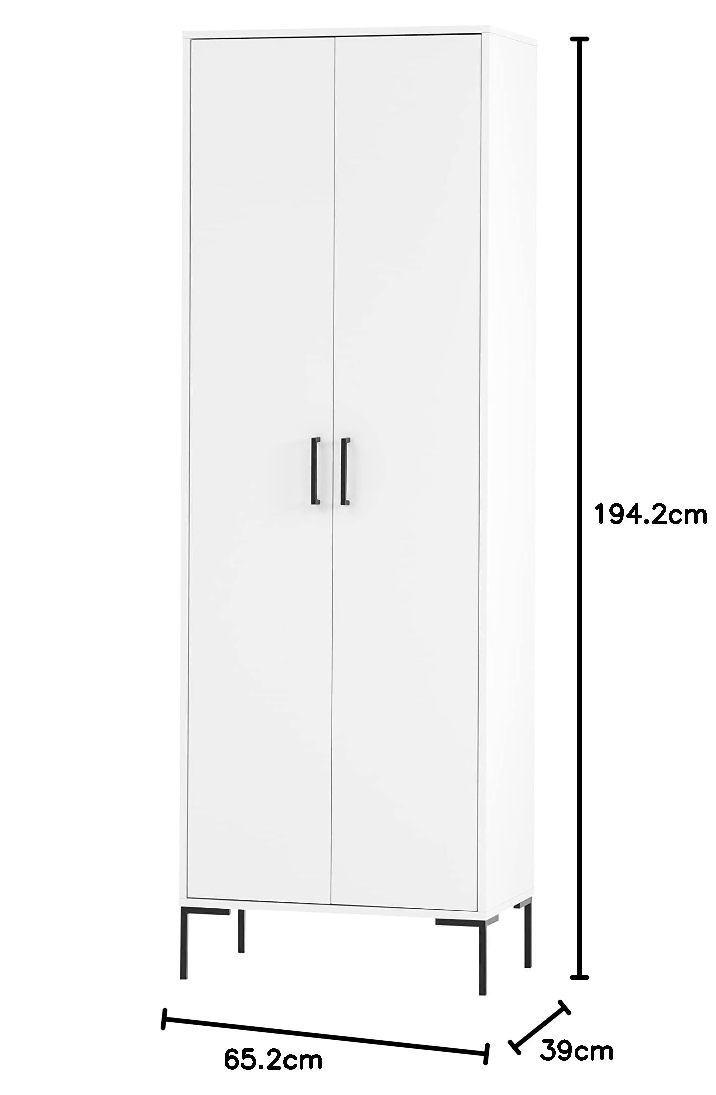Montana 701722 Aktenschrank, 65, 2 x 39 x 194, 2 cm, weiß matt