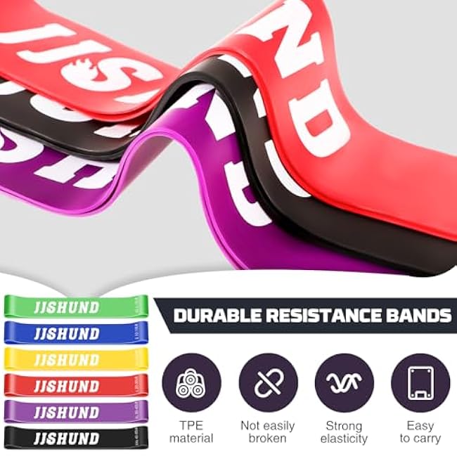 6 Pcs Resistance Bands for Working Out, Exercise Loop Bands for Women and Men, Elastic Stretch Bands Workout Bands for Yoga Pilates Fitness Home Gym Body Stretching Booty Legs Strength Training