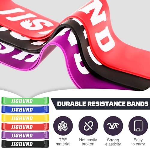 Image of 6 Pcs Resistance Bands for Working Out, Exercise Loop Bands for Women and Men, Elastic Stretch Bands Workout Bands for Yoga Pilates Fitness Home Gym Body Stretching Booty Legs Strength Training