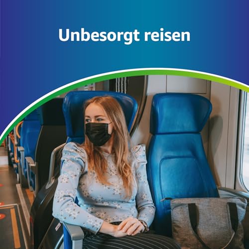 ADESTE – 100x schwarze Einweg OP Masken Typ IIR, 3-lagig, spritzwassergeschützt, konform mit UNI EN 14683:2019+AC:2019, BFE >98%