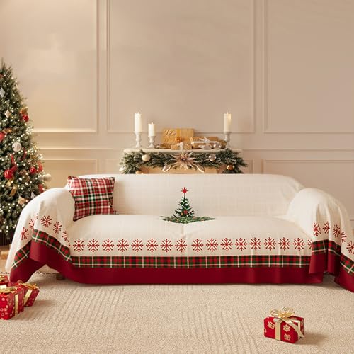 Housse de canapé de Noël lavable pour protéger et décorer le salon