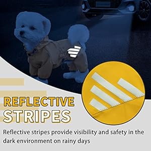Dog Raincoat, Waterproof Dog Rain Jacket with Hood, Rain Coat with Leash Hole, Reflective Strap for Small Medium Dogs, Lightweight Puppy Clothes(Yellow,S) Dog Raincoat Waterproof Dog Rain Jacket with Hood Rain Coat with Leash Hole Reflective Strap for Small Medium Dogs Lightweight Puppy ClothesYellowS