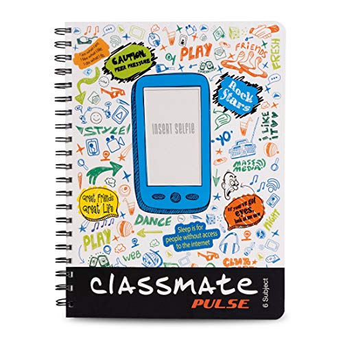 Image of Classmate Soft Cover 6 Subject Spiral Binding Selfie Notebook, Single Line, 250 Pages