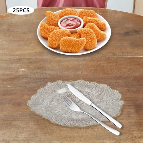 25 Platos Decorativos Redondos Oro 13 Pulgadas miniatura 3