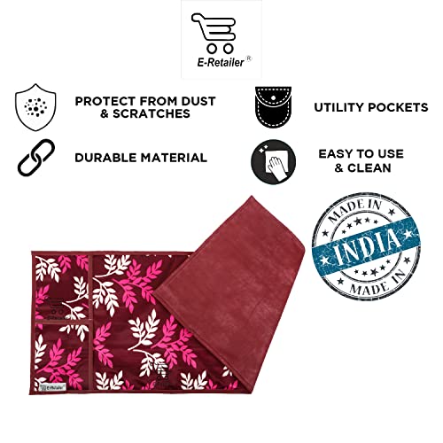 Image of Polyester 3-Layered Microwave Oven Top Cover With 4 Utility Pockets Suitable for Upto 30 Liter (Color- Purple, Size-36x14 Inches)
