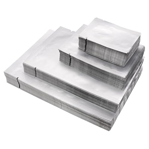 Healeved ポーチ 100個 真空 シール 真空 保管 真空 食品 再密封可能 密封可能 ナッツ お茶 シルバー 保管 パッキン ナット フラット 廃棄 4X 4x6