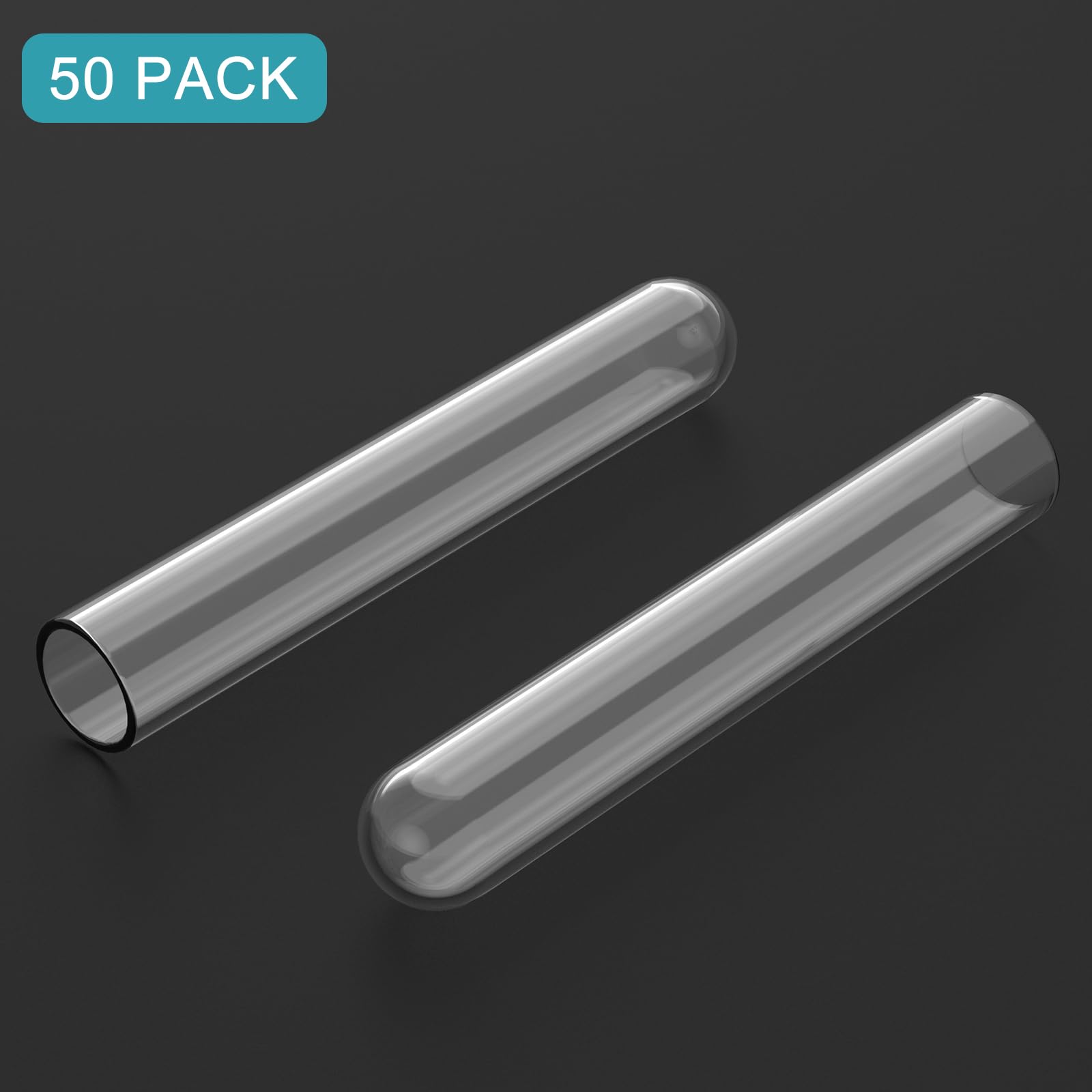 StonyLab 50 Stück Reagenzgläser Glas, 50er Pack Test Tubes Borosilikatglas Rundboden Reagenzglas, 12mm OD X 75mm Länge