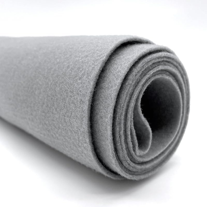 Ice Fabrics Craft Felt Fabric by The Yard - 72" Wide & 1.6mm Thick Acrylic Felt - Soft and Durable Solid Grey Fabric for DIY Arts & Crafts, Decorations and More - 5 Yards Solid Grey