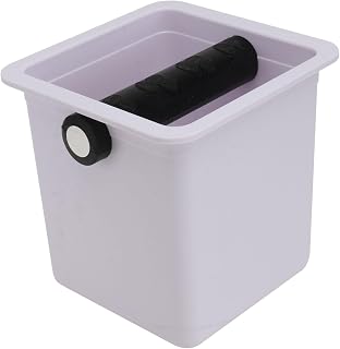 Mikikit Coffee Grounds Disposal Box Square for Espresso Machines White Capacity for Home Bar and Coffee Shop Use