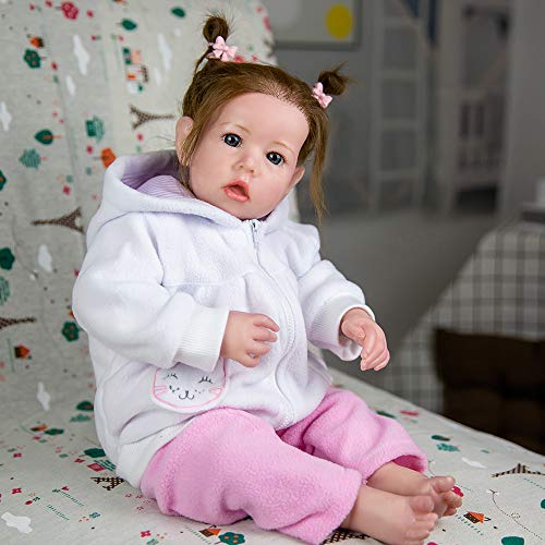 Reborn Babypuppe Silikon Weiße Haut Baby Born Girl Dolls Weicher Körper Handgemachte Kinderspielzeug Realistische Reborn… – Bild 6
