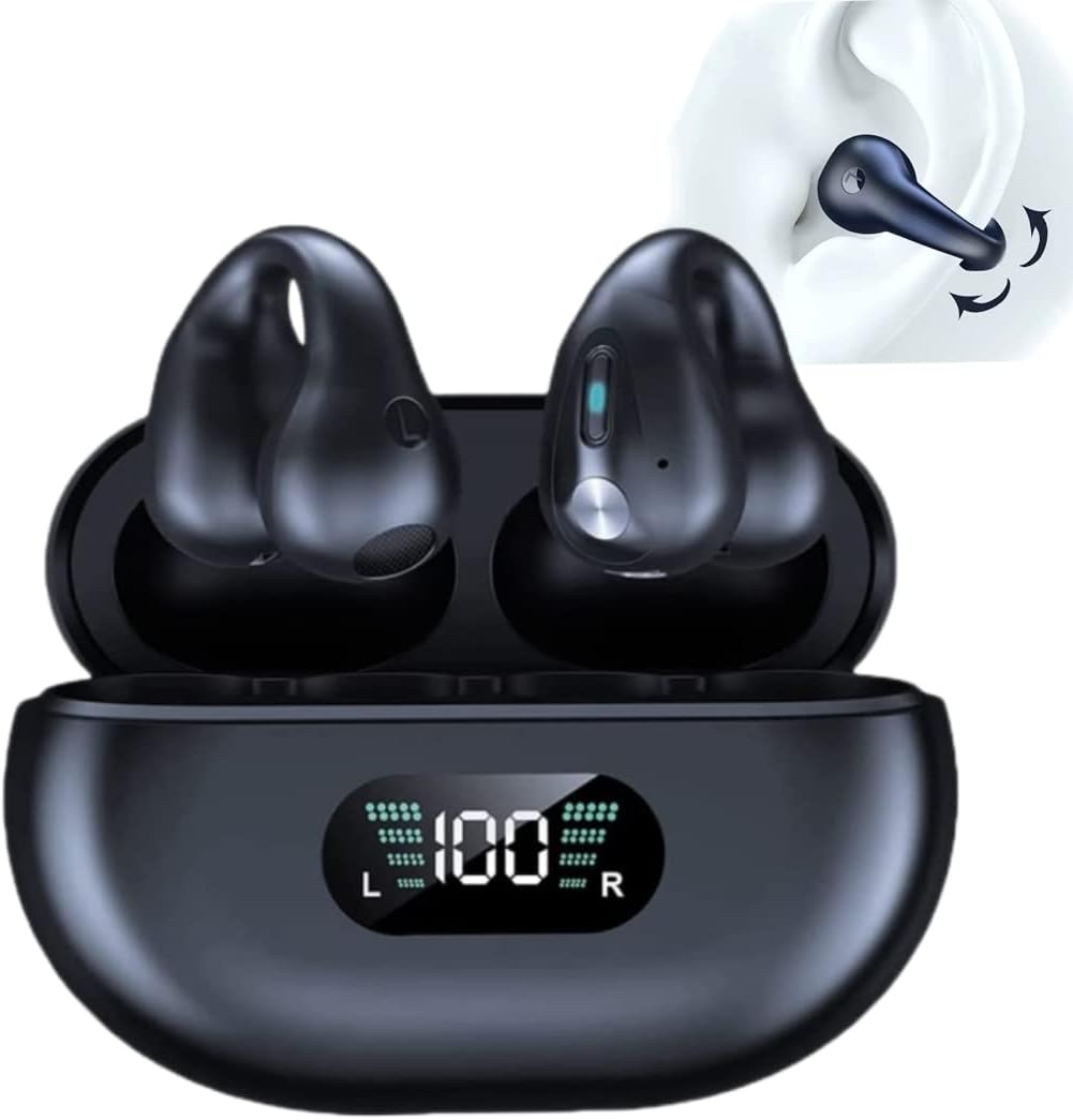 GYPEX Wireless Ear Clip Bone Conduction Headphones Bluetooth Painless