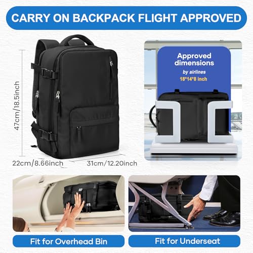 Image of coowoz Vacuum Travel Backpack With Pump For Women Men Airline Approved,Carry On Backpack,Large Hiking Laptop Backpacks Waterproof Outdoor Sports Rucksack Casual Daypack Backpacks