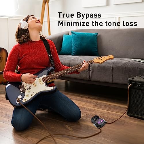 Satone S812 English Rose British Chime Electric Guitar Effect Pedal - Bell-like Tone Transform Effect Preset Acoustic Metal Pedal with True Bypass - Image 3