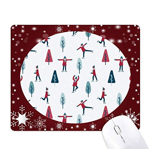 Tapis de souris skier flocon de neige contre les mouvements imprécis du bureau