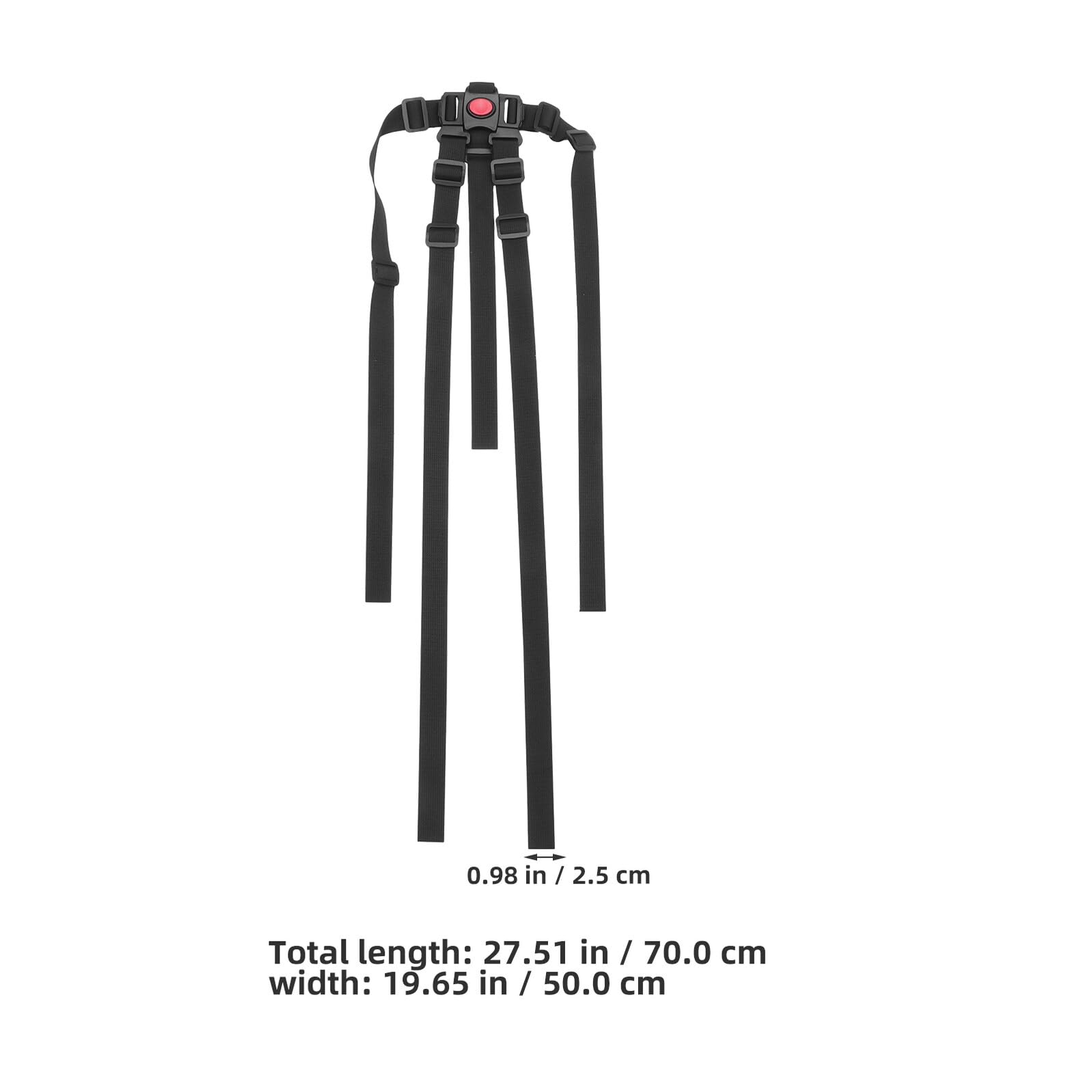 Arnés de Seguridad Infantil Ajustable de 5 Puntos para Trona Correas Resistentes para Muebles Infantiles Repuesto para Cochecito y Silla Alta Color Negro Pack de 4 Unidades