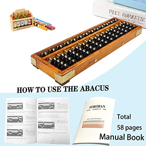 Vintage Style Wooden Abacus Soroban 13 Column 10 7 In Math Professional 