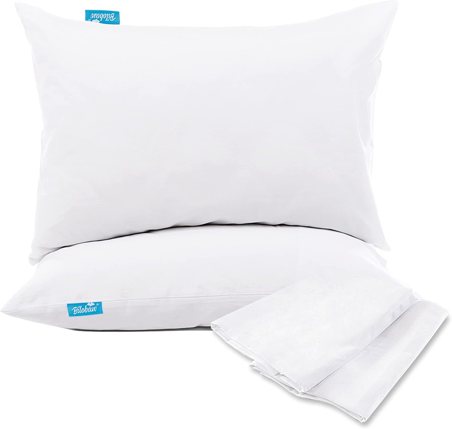 King Pillow Protector 2 Count Soft & Noiseless & 100% Waterproof with Smooth Zipper Machine Washable Pillow Protector