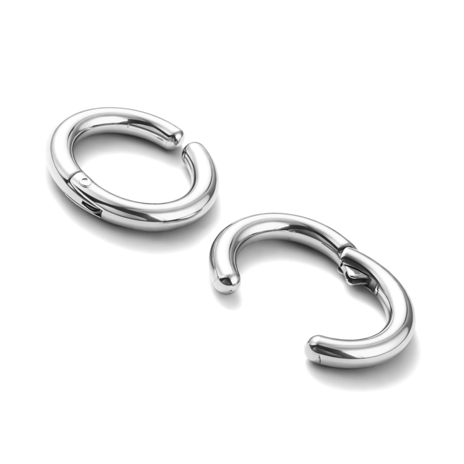 FASHIONS 16mm 18K Silver Plated Stainless Steel Anti Tarnish Round Plain Clip on Hoop Ear Cuff Without Piercing Lightweight Upper Earrings Jewelry for Men & Boys-image-30