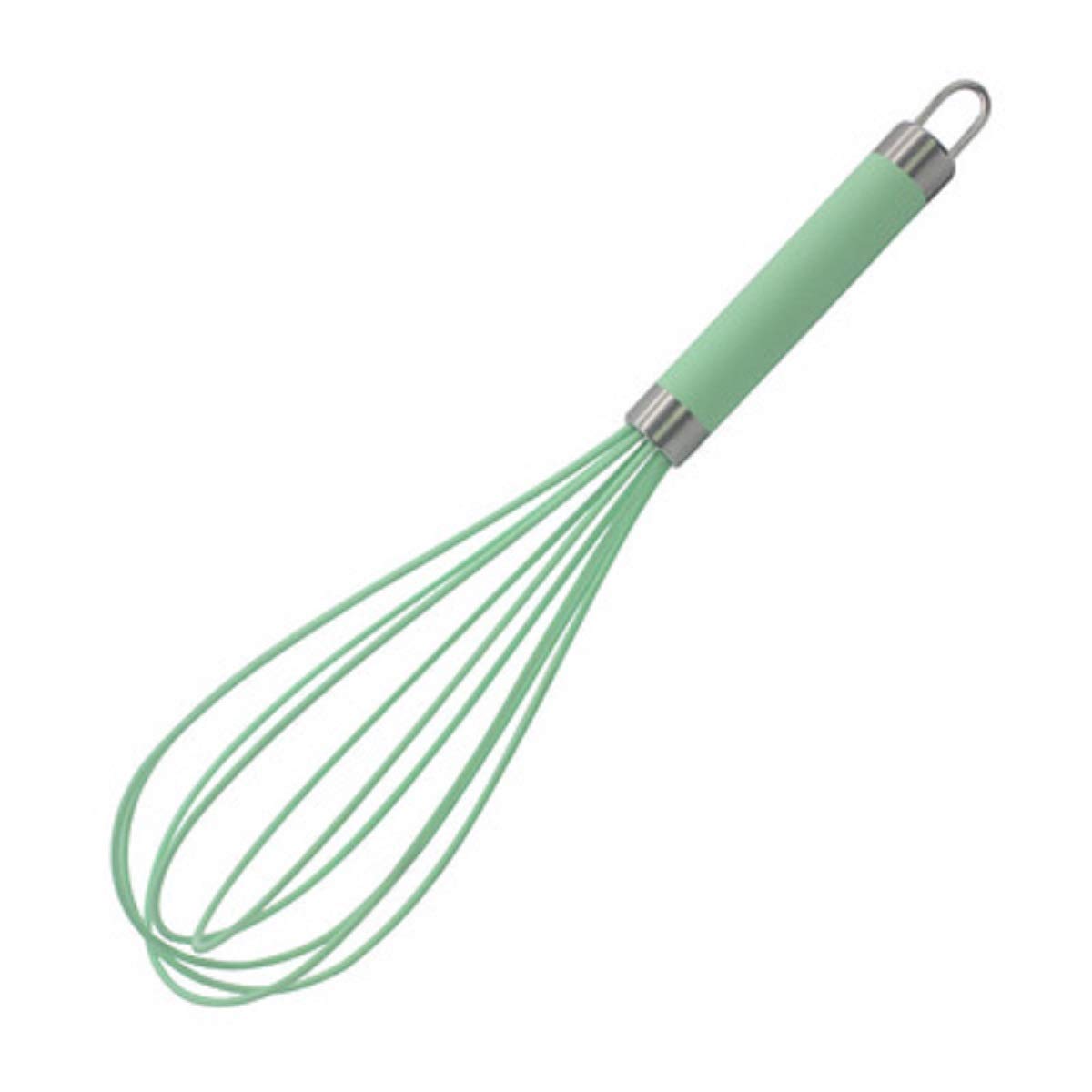 Silicone whisk, stirrer, kitchen utensils gadgets for blending whisking beating stirring,cooking baking (Green)