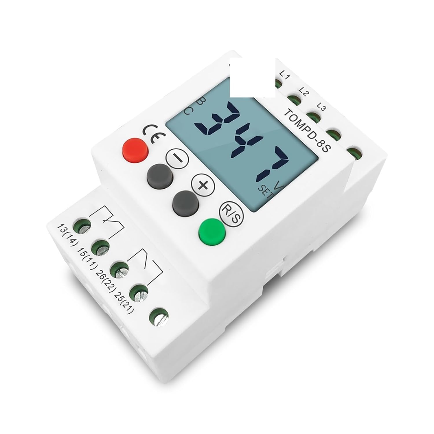 3 Phase Din Rail Adjustable Under Over Voltage Protector Voltage Monitoring Sequence Protection Relay