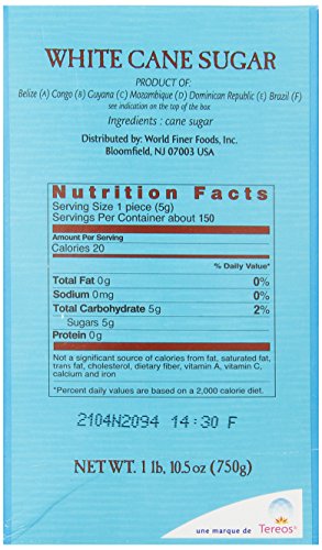 La Perruche Pure Cane White Sugar Cubes, 1.65 Pound Box (750 Grams) #TOP2