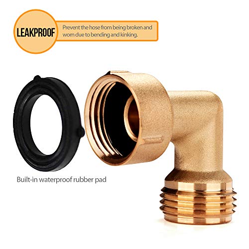 Snowyfox 2Pcs Rv 90 Degree Water Hose Elbow - 90 Degree Hose Elbow For Rv, 3/4-11.5Nh Hose Thread Connection For Rv Outdoor Tap Washing Machine Hose Fitting #TOP4