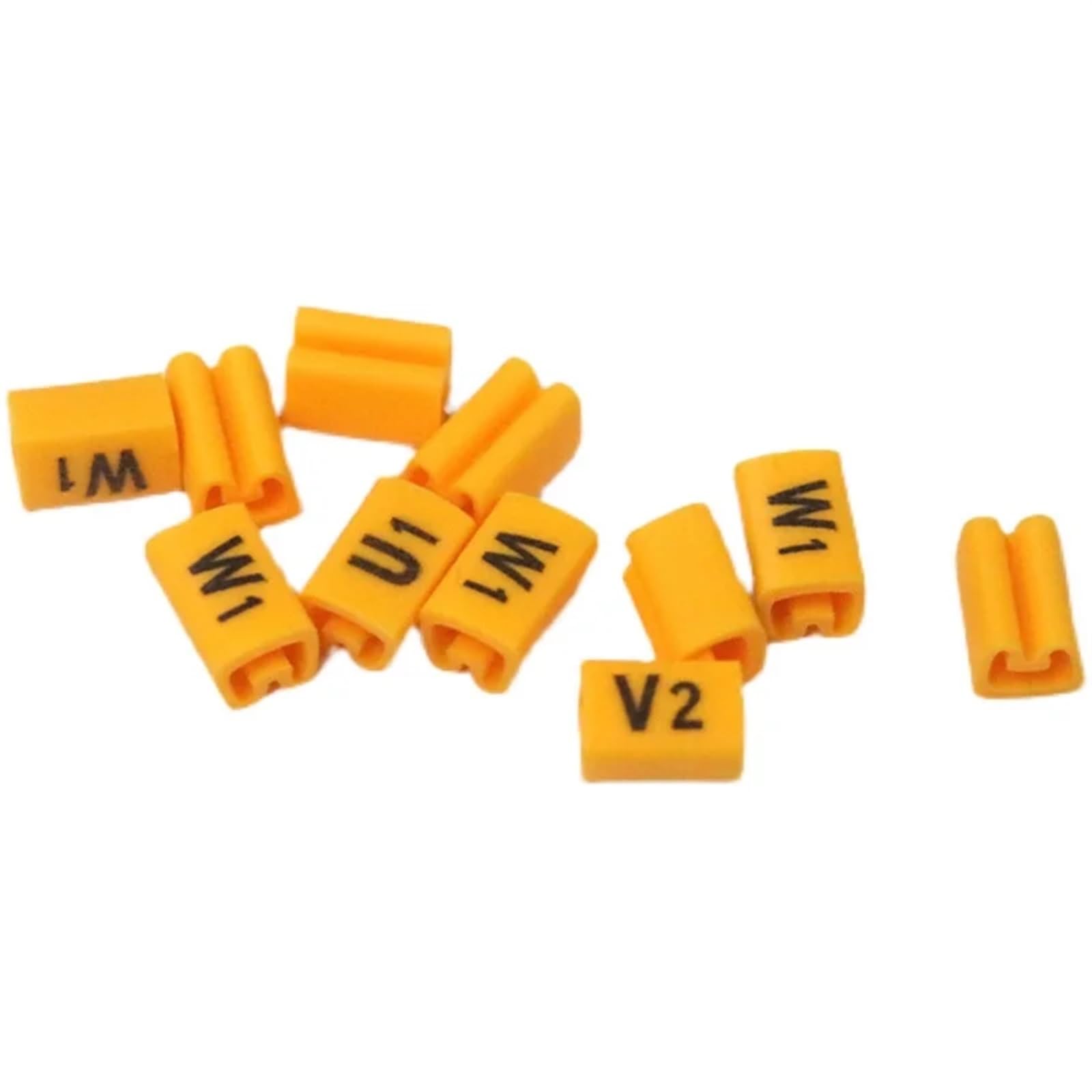 Étiquettes de marquage de câble Type EC U1 V1 W1 U2 V2 W2 U3 V3 W3 Jaune 2.5m 1200pcs