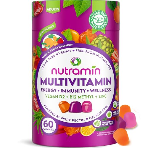 NUTRAMIN Daily Vegan Keto Multivitamin Gummies Sugar-Free 60 Count