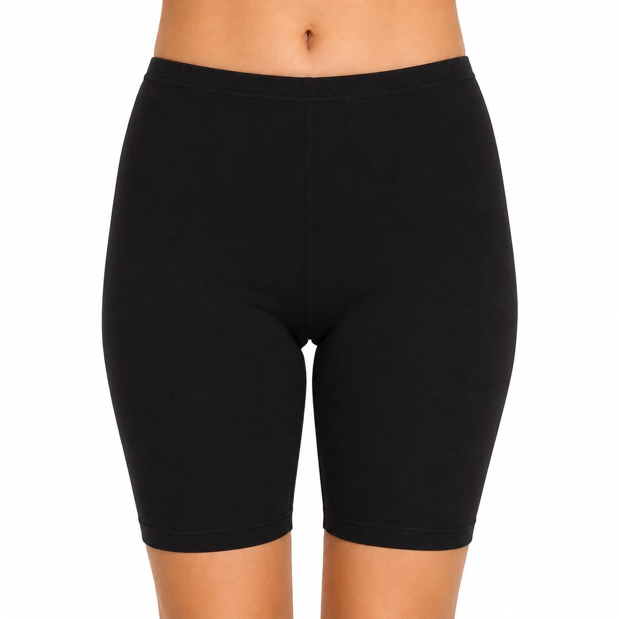 Women's Stretchable Cycling Shorts, High Waist Comfort Fit, Anti Chafing Activewear, Soft Breathable Fabric (in, Alpha, L, Black)-picture-41
