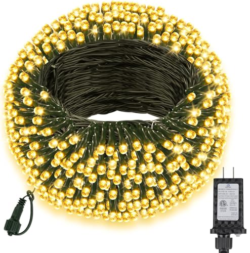MGYIF 66FT 200 LED Christmas Light, Twinkle Xmas Lights with 8 Modes and Timer, Outdoor Waterproof Christmas Tree Lights for Room Bedroom Wedding Party Holiday Decorations, Warm White