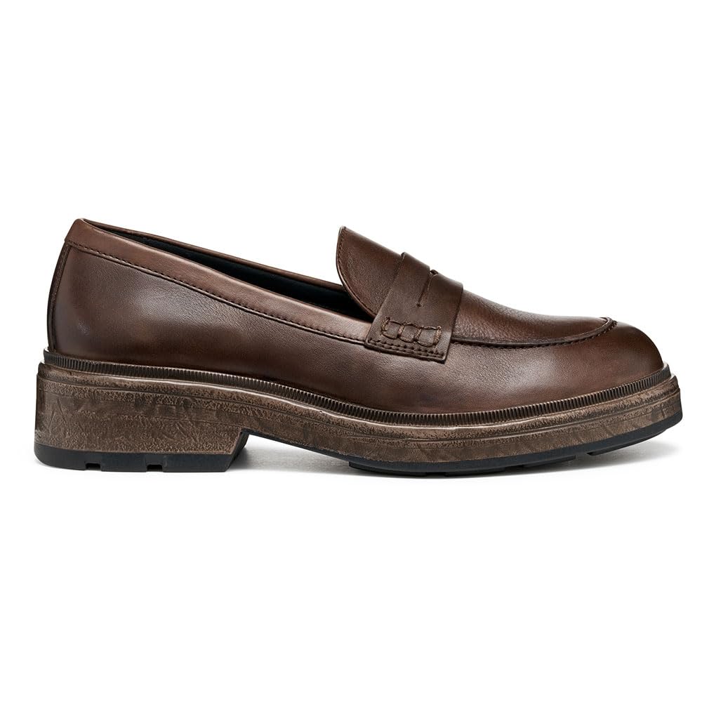 Geox Women's D SWELEN Loafer, Brown, 37.5 EU, Brown, 4.5 UK