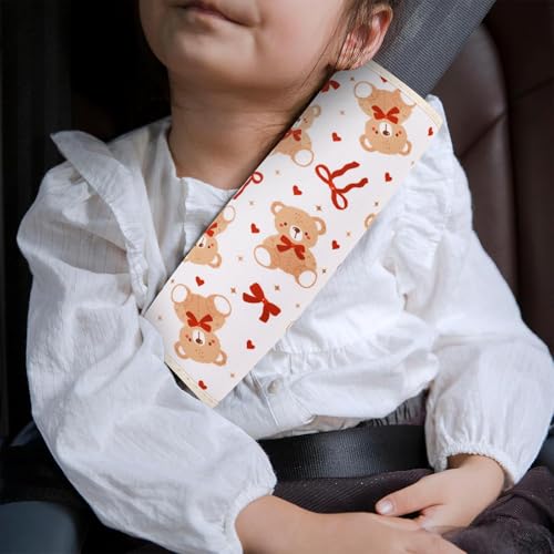 Image of YR Seat Belt Cover for Kids, Soft Comfort Seat Belt Cushion for Children, Cute Cartoon Pattern Car Seat Belt Pads Cover for Girls and Boys, 1 Pack (Cute Bear)