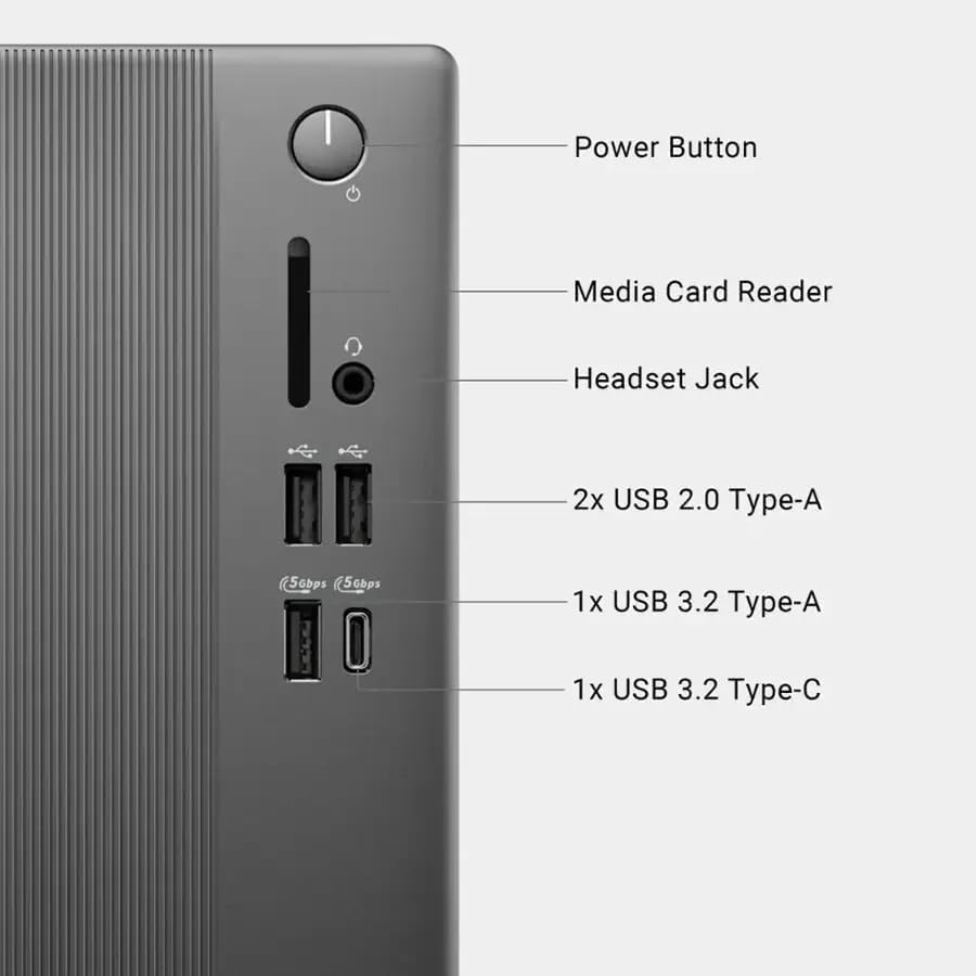 Image of Customized Dell Desktop Tower, Intel Ultra 5 (10 Core) CPU, 8GB / 16GB / 32GB / 64GB RAM, 512GB / 1TB / 2TB SSD, Ultra-Quiet Design, Dual 4K Monitor Support, Wi-Fi 6, Card Reader, KB & Mouse, Win 11