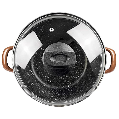 Magefesa Copper Topf 24 cm mit Glasdeckel, aus emailliertem Stahl, zwei Schichten äußerer Emaille Farbe Kupfer und… - Image 4