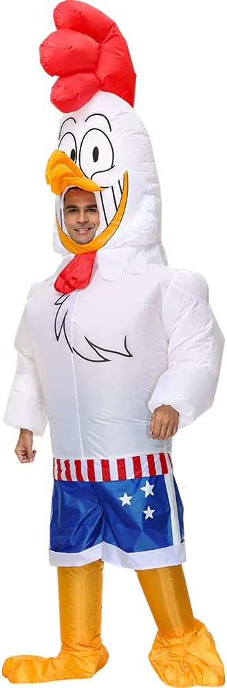 RHYTHMARTS Inflatable Chicken Costume Adult Chicken Costumes Men Women Blow up Chicken Costumes Halloween Costumes for Adult