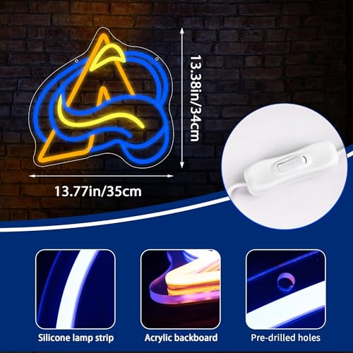 Image of Ice Hockey Neon Sign for Wall Decor,Ice Hockey Team Logo Light,Ice Hockey LED Sign,Sports Decor,Hockey Light,Hockey Club Decor,Gifts for Boys,IceHockey Team Fans,Size 13.8 * 13.4 inches(FMXD145)