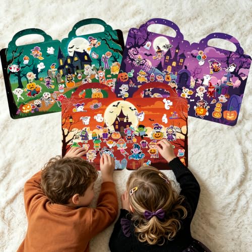 Kalysky 3 Pack Halloween Reusable Sticker Books for Toddlers 2-4 | 3D Puffy Sticker Book for Kids Ages 3-5, Halloween Stickers for Kids, Halloween Gifts & Toys for Toddlers - image 8