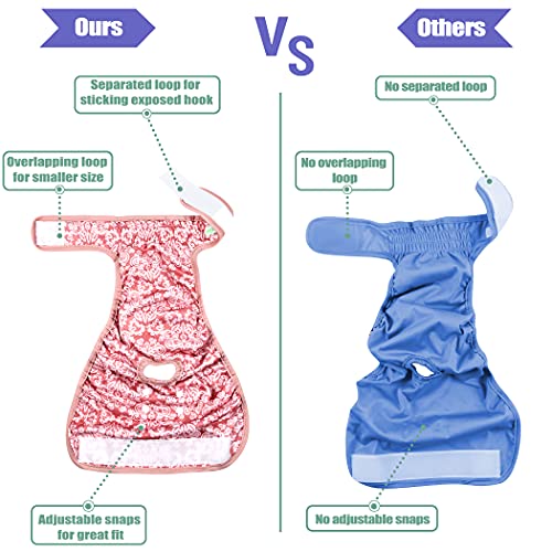 Image of wegreeco Luxury Washable Reusable Dog Diapers (Stylish Pattern) - Female Dog Diapers, Doggie Diapers, 3 Pack (Lace, Medium)