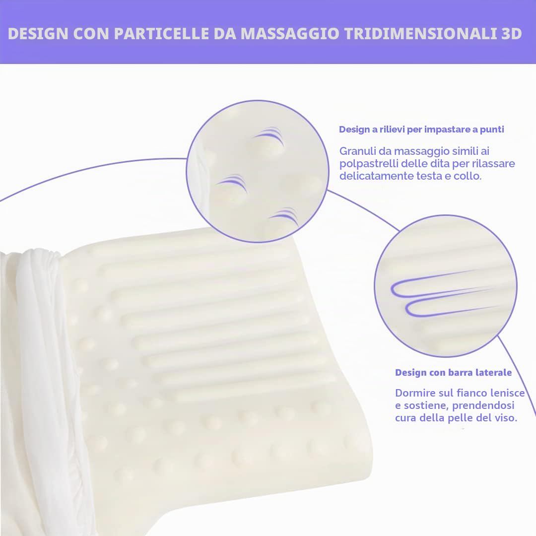 Good Nite Cuscino cervicale in memory foam, supporto solido per collo e spalle, supporto ortopedico, per chi dorme sul fianco, con rivestimento rimovibile, 36 x 60 x 13/10 cm (bianco)