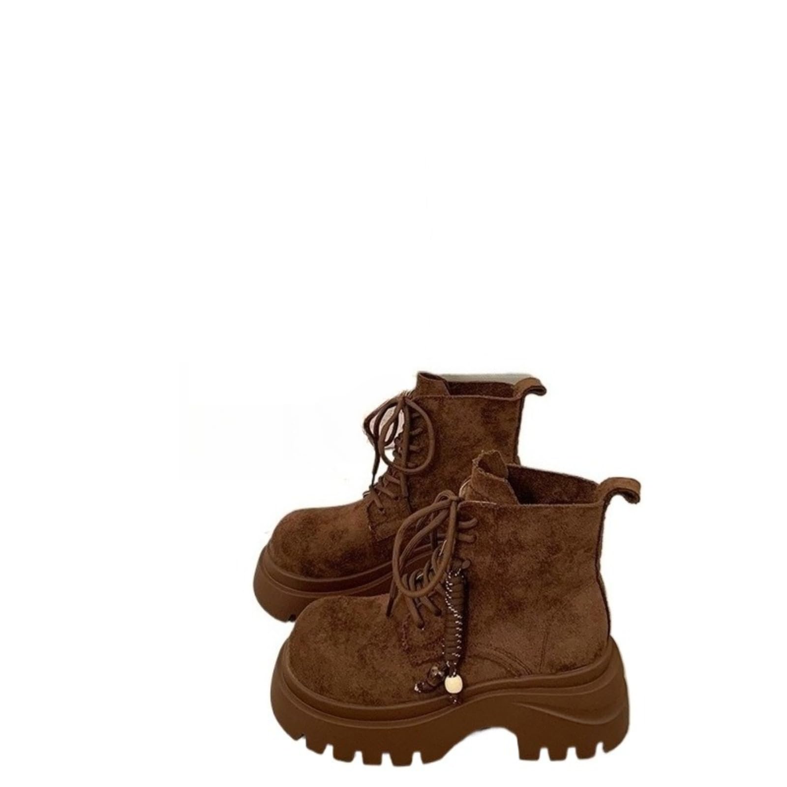 Womens Retro Moto Ankle Boots Chunky Heel Thick-Soled Short Boots Versatile Casual Round Toe Boots with Back Zip