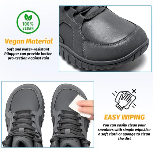 HOBIBEAR Barefoot Boots Mens Womens Wide Toe Box Warm Ankle Sneakers Waterproof Winter Outdoor Shoes3